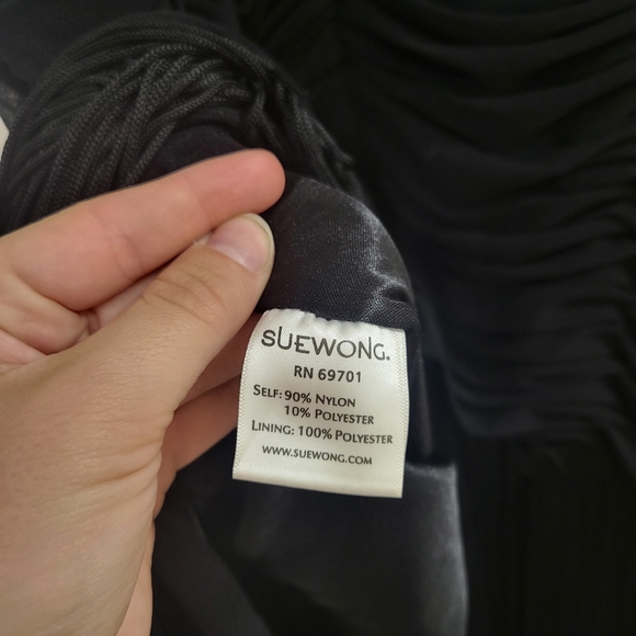 Sue Wong Nocturne beaded ruched flapper dress 14 black - Picture 4 of 5